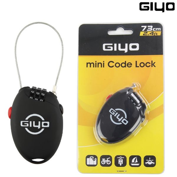 

giyo bike multi function mini cable lock bicycle 3 digit password coded lock cycling anti theft retractable wire line