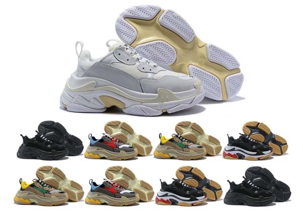 

designers sports casual shoe 17fw triple s designer low old dad sneaker combination soles mens womens runner shoes 36-45, Black