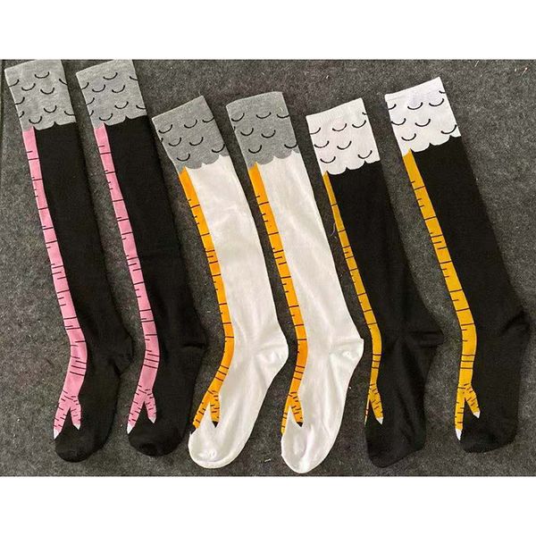 

европейские и американские носки, куриные ноги носки, куриные ножки, тепло, холод защита, мода, длинные трубки, куриные ноги носки, Black;white