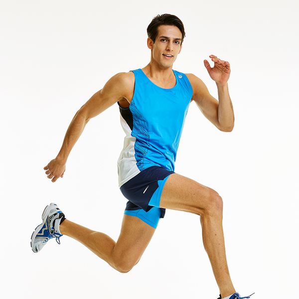 

profession men's running vest gym sleeveless shirt summer slim tank men sport vest new workout training man singlet, Black;blue