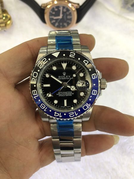 

Высокое Качество Luxury Asia 2813 Механизм 40 мм GMT Черно-синий Керамический Безель 116710 116710blnr Автоматические Механические Мужские Мужские Часы Часы
