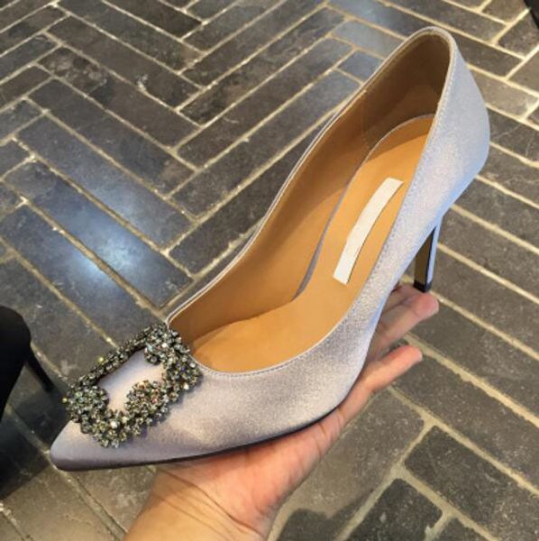 

ps high heel shoes with rhinestone fashion lady wedding shoes thin heel 6cm 8cm 10cm size 35-42 include box, Black