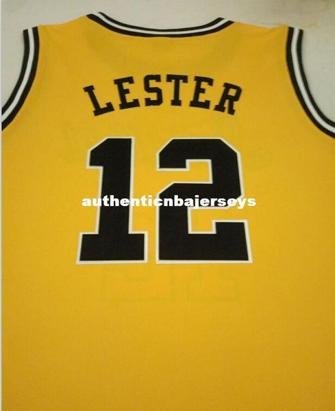 

men #12 lester jersey yellow customize any number men's stitched embroidery jerseys, Black;blue