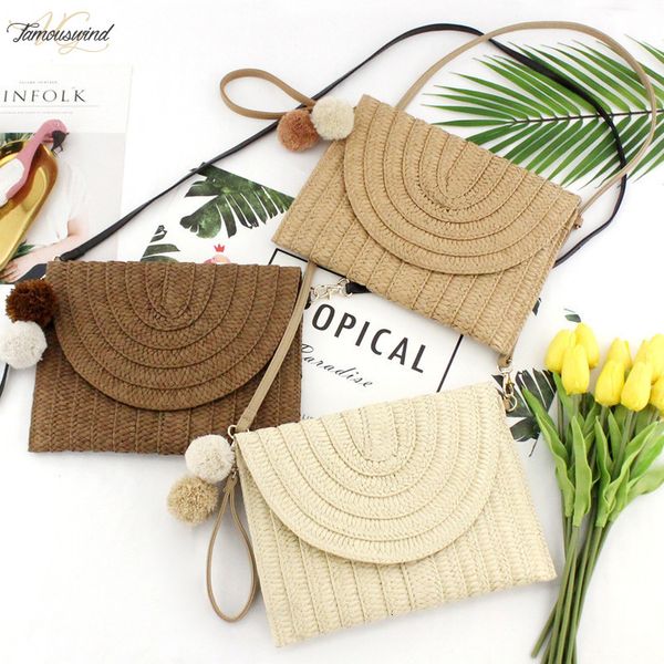

casual new ball hand clutch bag shoulder crossbody bag paper woven straw bag women woven handbag