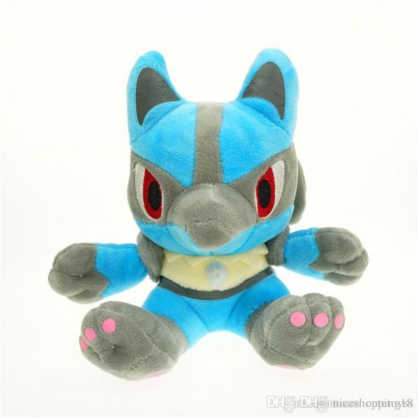 

good 18cm cartoon lucario plush toys doll kawaii pikachu anime pocket monsters stuffed animals doll kids christmas gifts t422