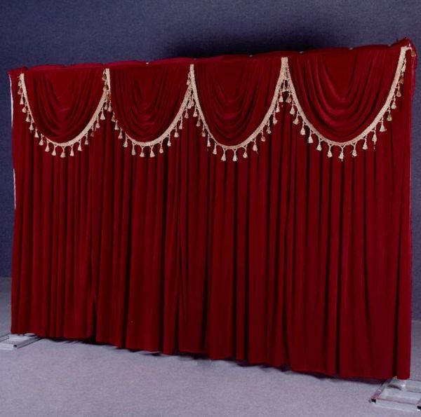 Estilo simples 3m * 4m pano de fundo de casamento material de veludo fundo de casamento fontes de festa fundo de palco personalizar decorações de casamento