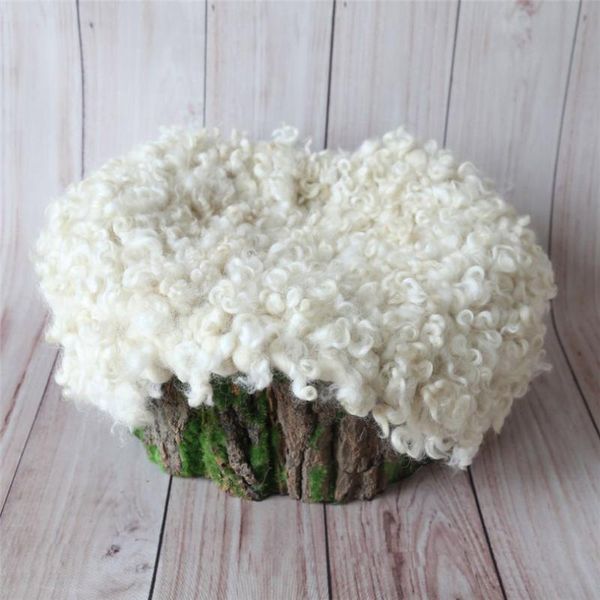 

nest of curls blanket curly felted blanket layer newborn pgraphy props wool stuffer curly felt vintage collection, White