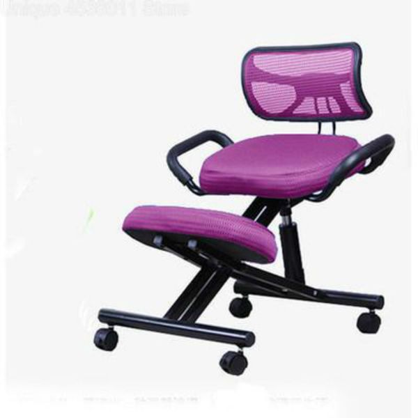 

ergonomically designed knee chair with back and handle office kneeling chair ergonomic posture leather black