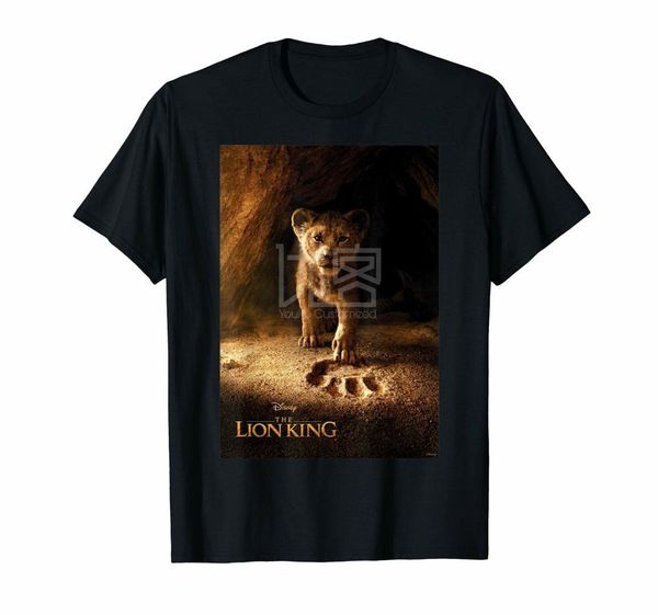 

2019the lion king live action simba fill t-shirt, White;black