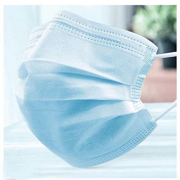 

50pcs disposable mask non woven face masks 3 layer anti-dust waterproof mask ply respirator soft breathable mouth safety masks