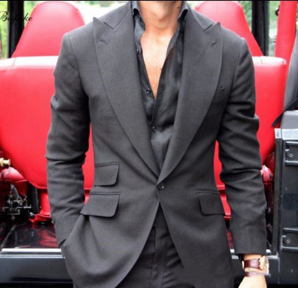 

tailor made black groom tuxedos groomsman men formal business suits men terno prom party blazer 2 pieces (jacket+pants+tie), White;black