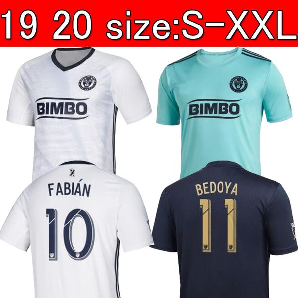 

2019 philadelphia union parley occer jer ey home away 19 20 ml 26 tru ty 19 burke 11 bedoya 10 fabian picault football hirt ize xxl