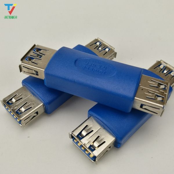 

300pcs/lot blue high speed usb 3.0 female-to-female adapter extension dual female-to-female connector