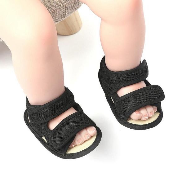

summer baby boys girls breathable anti-slip shoes sandals toddler soft soled shoes, Black;red