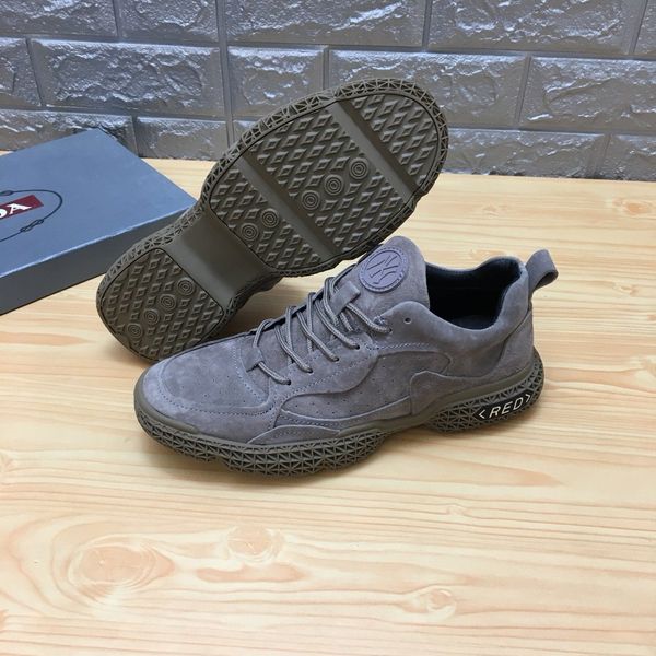

new style high-end luxury men's casual sports basketball shoes fashion design brand platform lace-up men's shoes frosted leather u, Black