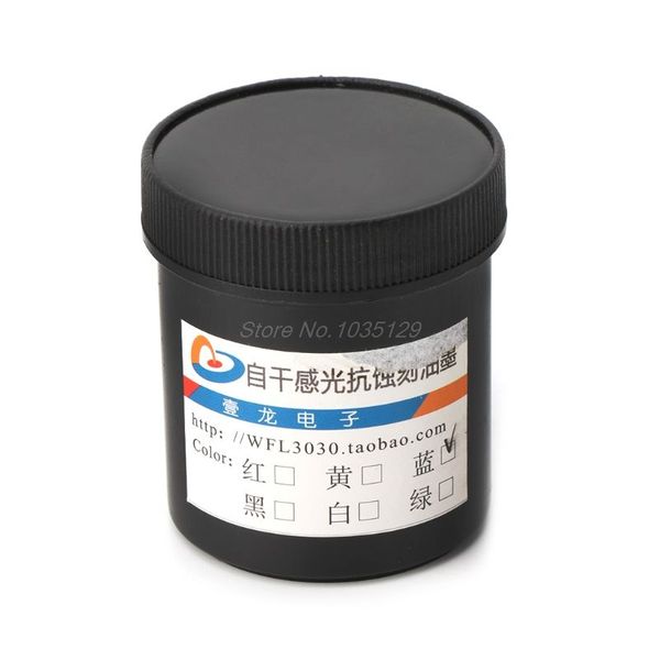 

100g presist anti-etching blue ink paint for diy pcb dry film replacement