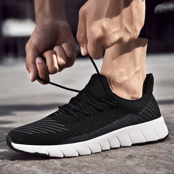 

running black lace-up shoes for male 2019 fashion casual gym men shoes sneakers breathable light sport homme