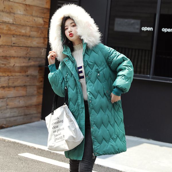 

hooded womens parka casual outwear autumn winter slim long coat winter jacket women large size jackets 2xl, Black