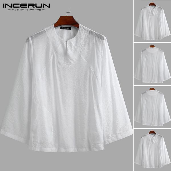 

мужчины повседневной solid color рубашка сыпучего дышащий камиз мода шея blusas элегантная рубашка марка блузка лето с длинным рукавом 5xl, White;black