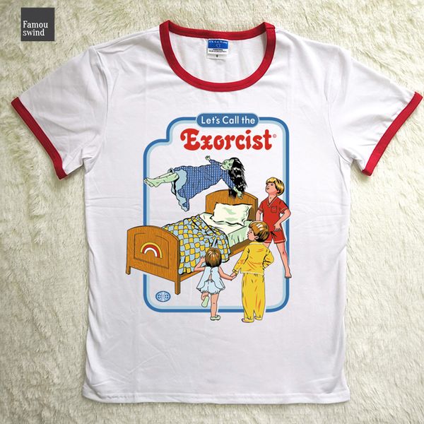 

harajuku футболка 80 тис s 90 s латенских мы noemen de exorcist смешных горячие кооп руды полиэстер spandex soft, White