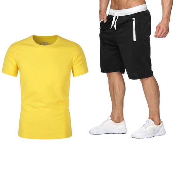 

2020 new beautiful summer shorts t-shirt short sleeve casual men's suit, Gray