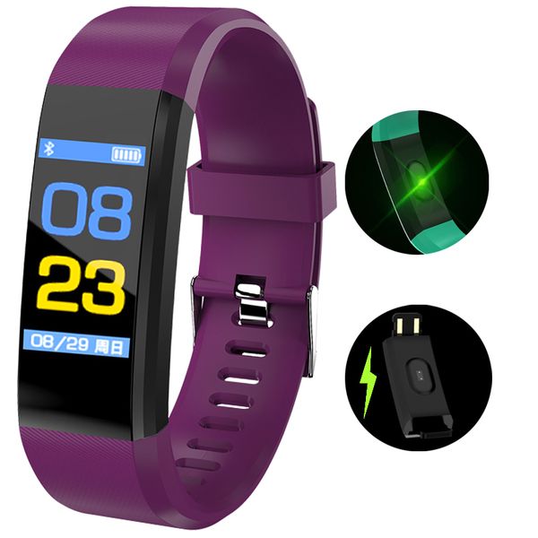 

ip67 waterproof smart bracelet heart rate monitor blood pressure 2019 new fitness tracker smart band sport watch for ios android, Slivery;brown