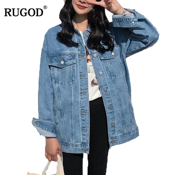 

solid turn-down collar jean jacket for women loose casual blue fashionable women coats female outwear denim feminine, Black;brown