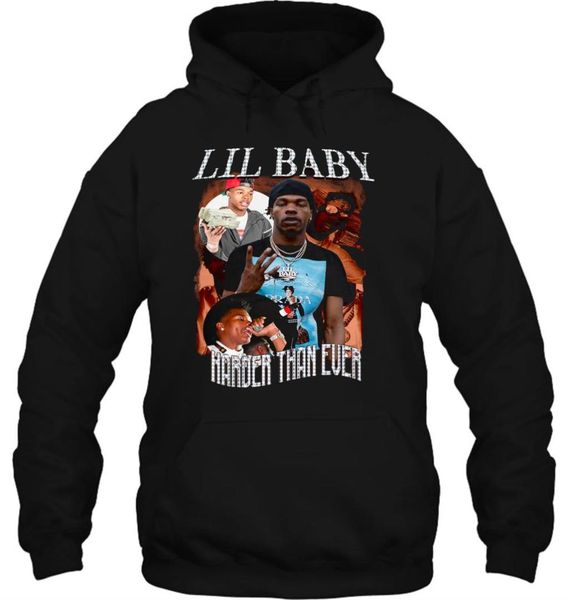 

men hoodie lil baby rapper black size s to 2xl 2 women streetwear