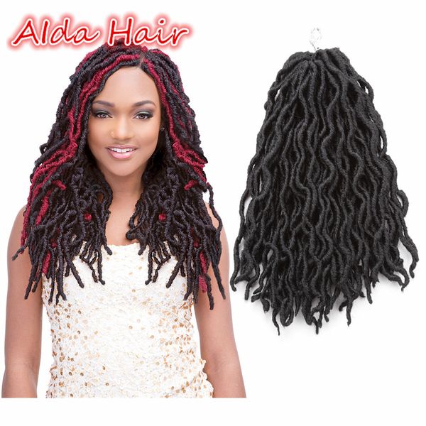 2019 African Braided Twist Hair Faux Locs Goddess Locs Curly Ends Wavy Dreadlocs Braids For Woman Kanekalon Hair Extensions Hairpiece 18root Pc From