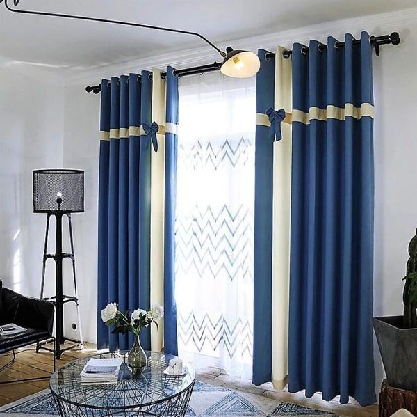 2019 New 2019 Nordic Vintage Curtains High Grade Solid Bow High