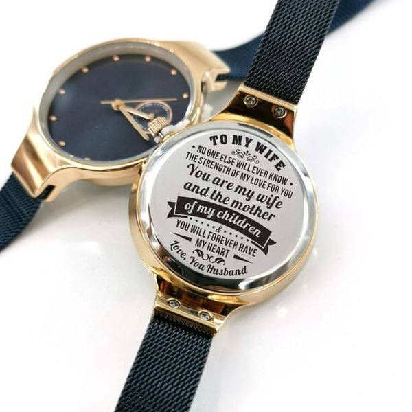 

m4200 to my wife fashion luxury engraving watches automatic quartz women watches female wrist wedding anniversary gifts, Slivery;brown