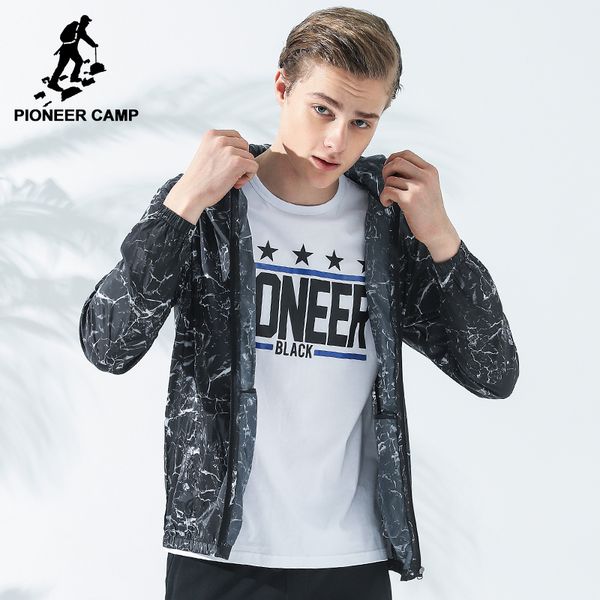 

pioneer camp summer camouflage jacket men brand clothing ultra thin breathable sun protection coat male quick drying ajk701167, Black;brown