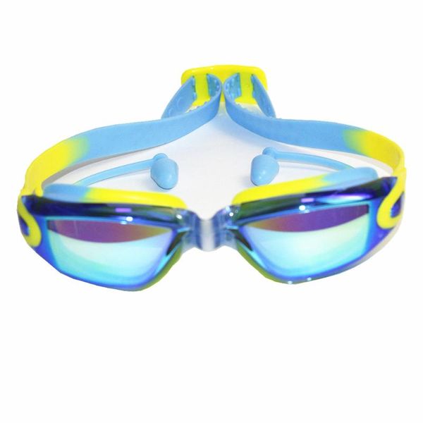 

professional silicone transparent swimming goggles anti-fog uv kids sports eyewear swimming glasses with earplug for children