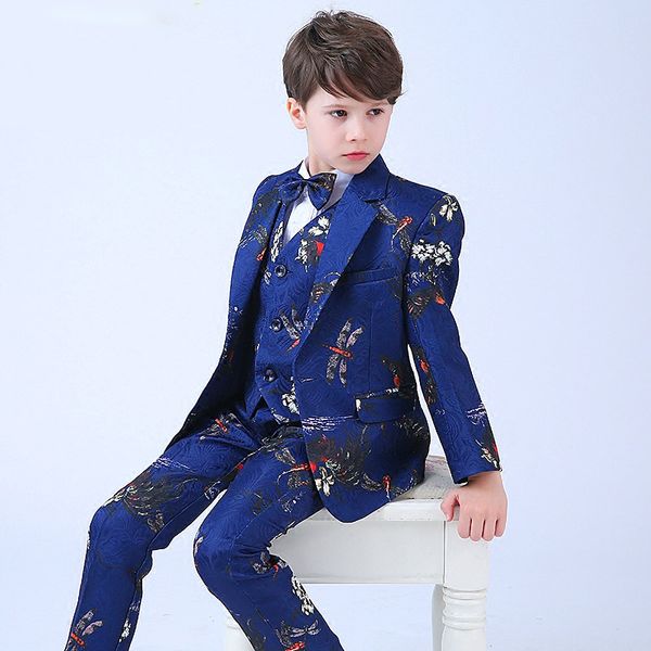 

boy suits blazers british children's dress in the big children's flower dress performance service chair leisure suit jacket, Blue;gray