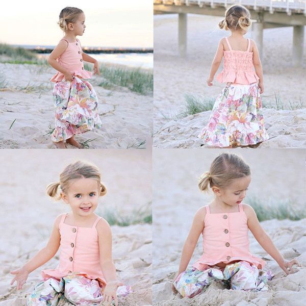 

pudcoco girl set 2y-6y 2pcs toddler kids baby girls t-shirt +skirt dress summer outfits clothes, White