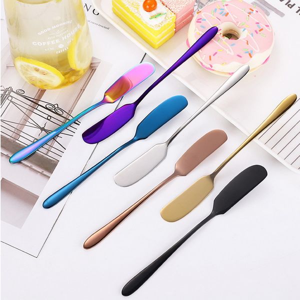 

304 stainless steel butter knife western cutlery breakfast gadgets cheese dessert jam spreaders cream colorful butter spreader