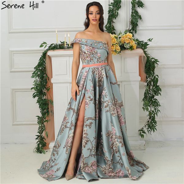 

new sleeveless one-shoulder evening dresses 2019 diamond embroidery fashion luxury formal evening gown la6593, White;black
