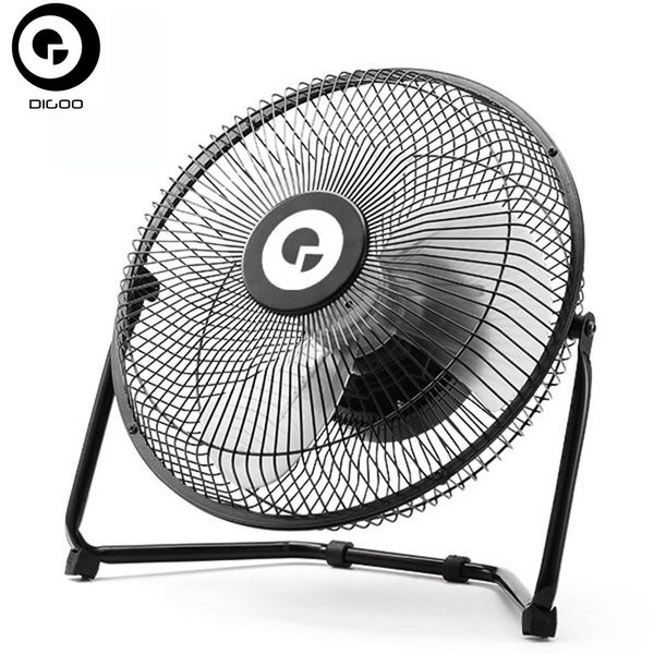 

metal digoo df-101 full black electrical 360 degree rotatable usb rechargeable 18650 battery 10 inch large cool desk fan