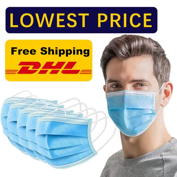 

dhl spot courier disposable mask 50 pack masks 3 layers dustproof and haze braided elastic earhook salon masks