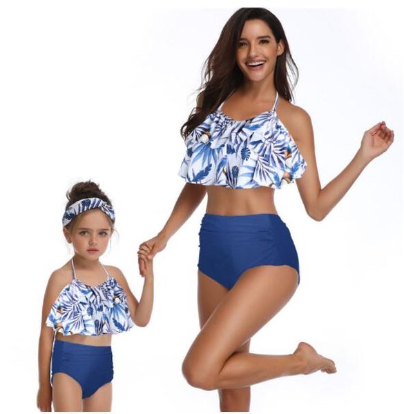 Eltern-Kind-Swiwear-Badeanzug, Bikini-Anzug, geteilt, für Kinder, Damen, Mädchen, Kinder, sexy, Yakuda, flexible, stilvolle Bikini-Sets mit Leopardenmuster