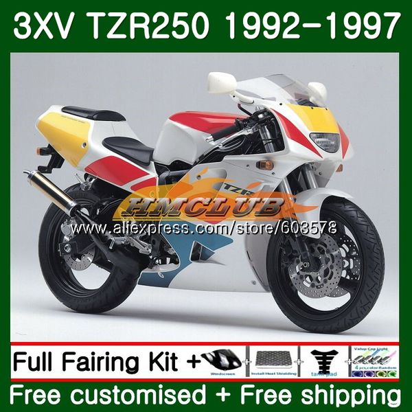 

3xv for tzr-250 tzr250 1992 1993 1994 1995 1996 1997 122cl.18 tzr250rr rr tzr 250 92 93 94 95 96 97 orange white fairing, Black