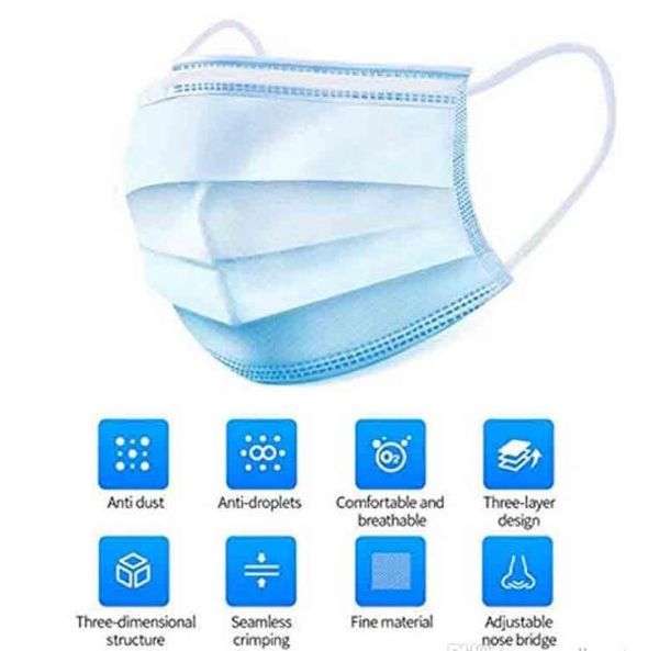 

50шт маски тонкий пакет одноразовые маски для лица с эластичной ушной петлей 3 слоя дышащий антипылевой водонепроницаемый респиратор загрязн