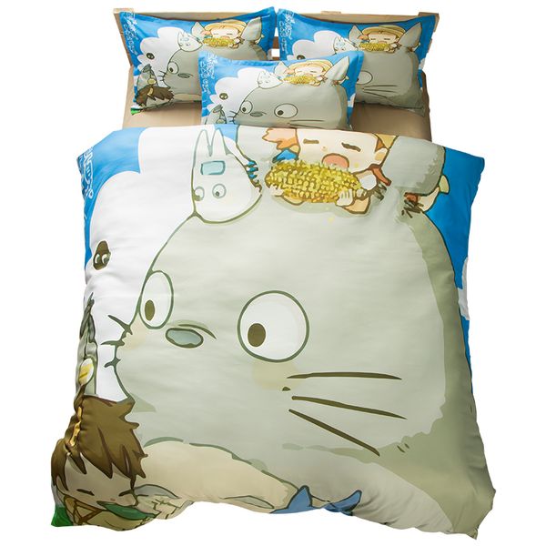 Japanese Anime Totoro Kawaii Bedding Sets Twin Queen King Size