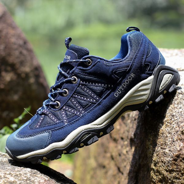 

men women mountain hiking boots outdoor climbing sneakers summer mesh breathable trekking travel shoes for couples jungle desert