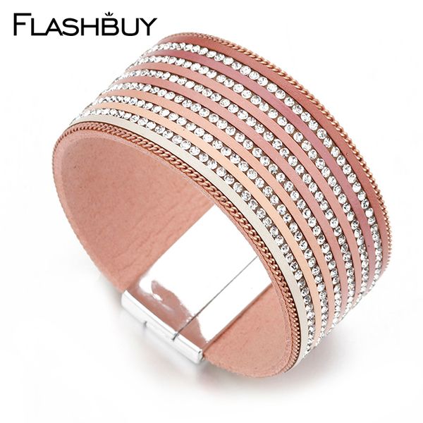 

fashion pink khaki dark green multi-drainage rhinestones gradient bangles for women bracelet jewelry valentines gift, Black