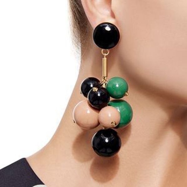 

lady fashion bohemian beads dangle earrings for women acrylic geometric romantic drop statement earrings jewelry wholesale, Silver