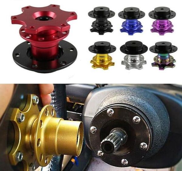 

aluminum 6 hole car steering wheel quick release snap off hub adapter kit