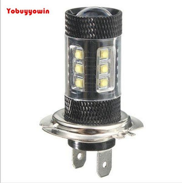 

2 pcs h7 80w cree chips white led bulbs 16 smd led running lamp headlight fog head lights bulb dc12v