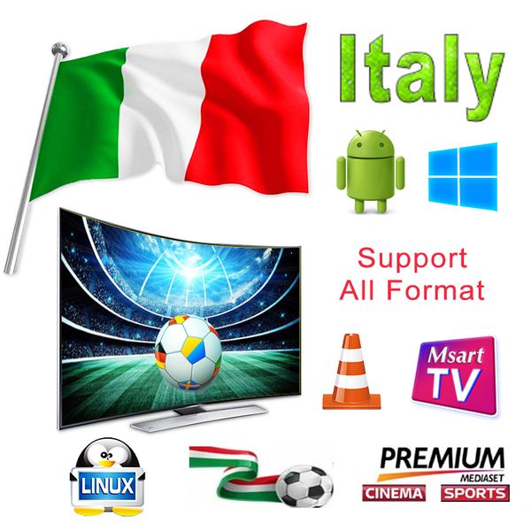 

IP Box TV Италия подписка 1200+ жить 9000 VOD Italia M3U для Engima2 Smart TV андроид TV Box маг коробки