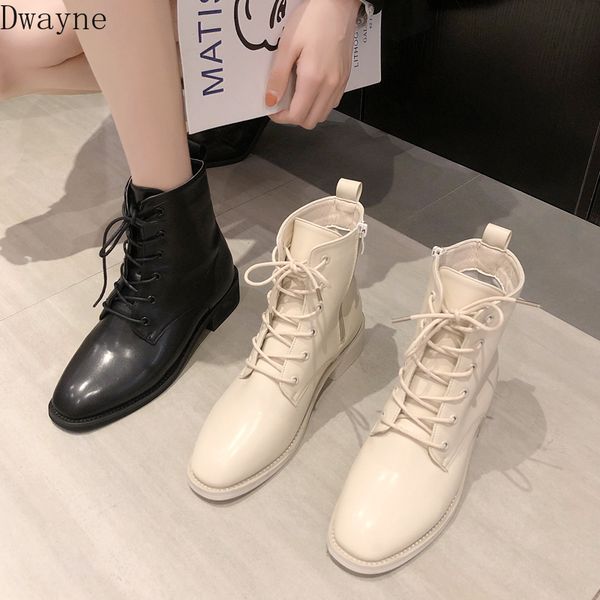 

boots female tube 2019 spring and autumn new wild england wind breathable handsome locomotive short boots tide, Black